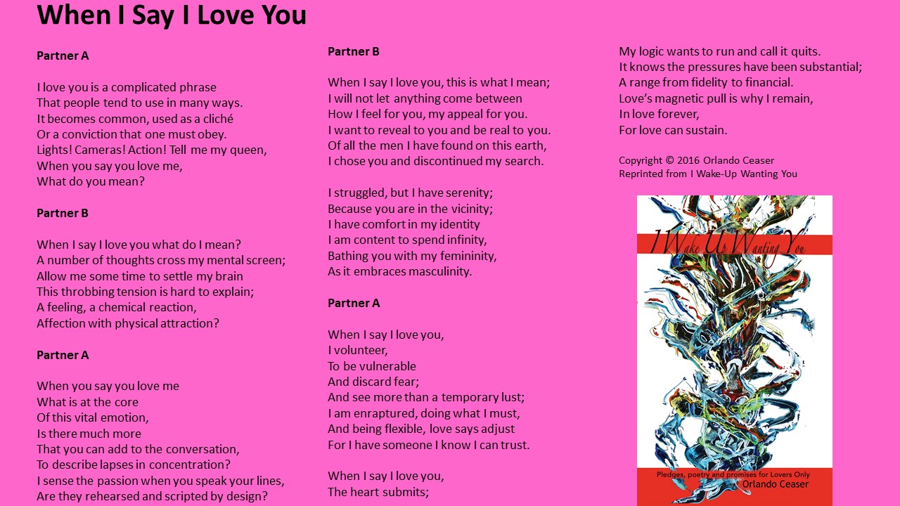 When I Say I Love You When I Say I Love You